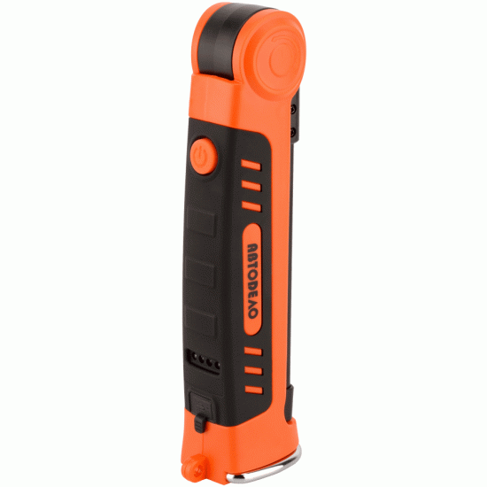 фонарь светодиодный инспекционный складной 3W COB+1W LED, 300Lm, Li-ion 1800mAh (АвтоDело) 44308