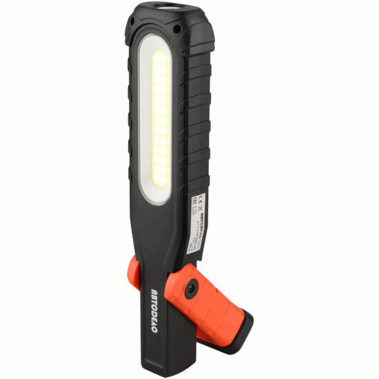 фонарь светодиодный поворотный с магнитом 10W COB+5W LED, 900Lm, Li-ion 5000mAh (АвтоDело) 44314